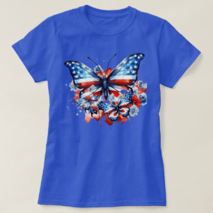 American Flagga Butterflies Patriotic T Shirt