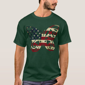 American Flagga Butterfly T Shirt