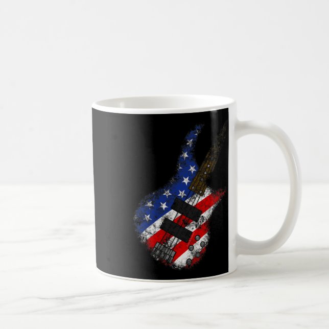 American Flagga Byss Guitar Usa Independence day 4 Kaffemugg (Höger)