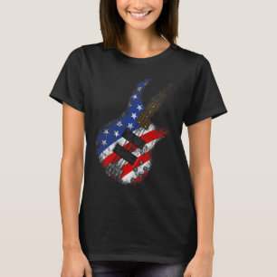 American Flagga Byss Guitar Usa Independence day 4 T Shirt