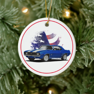 American Flagga Camaro Julgransprydnad Keramik