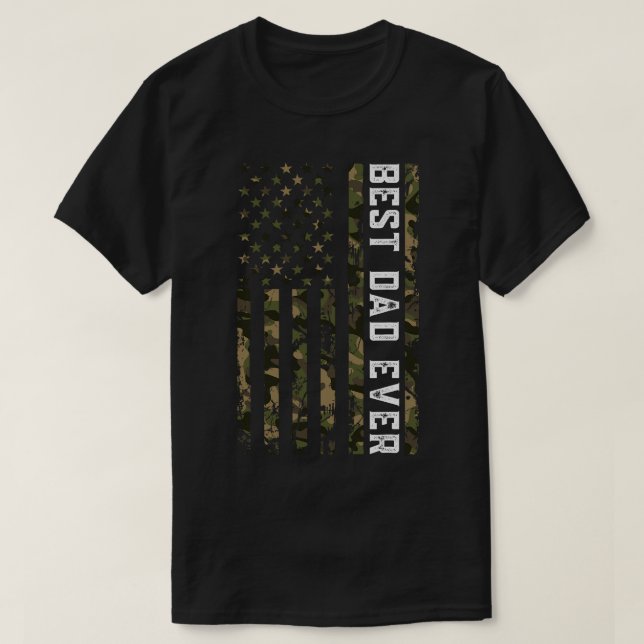 American Flagga Camo Fars dag Best Pappa Patriotic T Shirt (Design framsida)