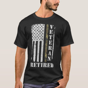 American Flagga Camo Proud Us Army Veteran Retrött T Shirt