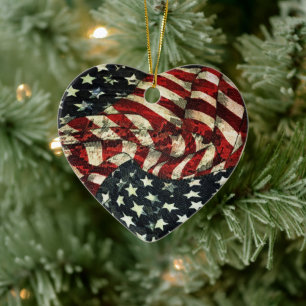 American Flagga-Camouflage av Shirley Taylor Julgransprydnad Keramik