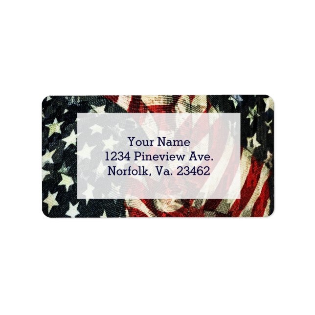 American Flagga-Camouflage by Shirley Taylor Adressetikett (Framsidan)