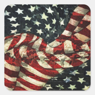 American Flagga-Camouflage by Shirley Taylor Fyrkantigt Klistermärke