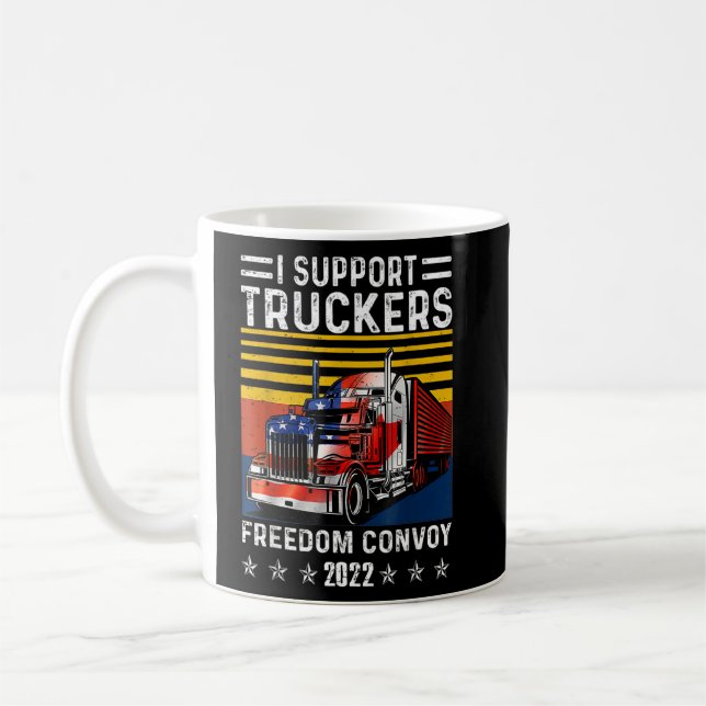 American Flagga Canada Flagga Freedom Convoy 2022  Kaffemugg (Vänster)
