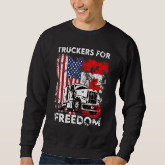American Flagga Canada Flagga Freedom Convoy 2022 Lång Ärmad Tröja
