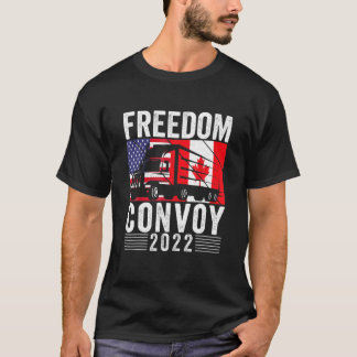 American Flagga Canada Flagga Freedom Convoy 2022 T Shirt