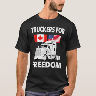 American Flagga Canada Flagga Freedom Convoy 2022 T Shirt