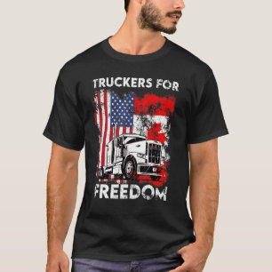 American Flagga Canada Flagga Freedom Convoy 2022 T Shirt