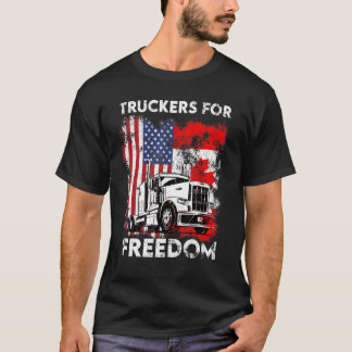 American Flagga Canada Flagga Freedom Convoy 2022 T Shirt