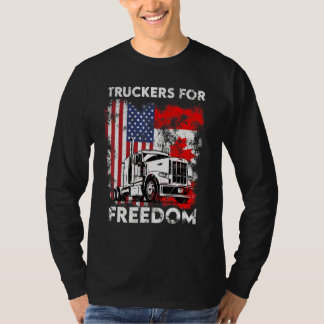 American Flagga Canada Flagga Freedom Convoy 2022  T Shirt