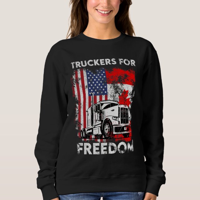 American Flagga Canada Flagga Freedom Convoy 2022  T Shirt (Framsida)