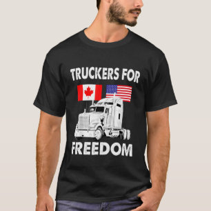 American Flagga Canada Flagga Freedom Convoy 2022 T Shirt