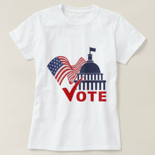 American Flagga, Capital Vote Check Mark T Shirt