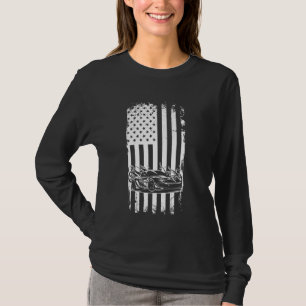American Flagga Car Tävla Racer US Flagga Patriot T Shirt