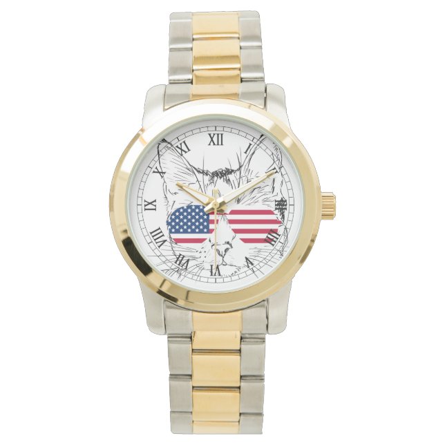 American Flagga Cat watch Armbandsur (Framsida)