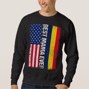 American Flagga Chad Flagga Best Mamma All Family Lång Ärmad Tröja