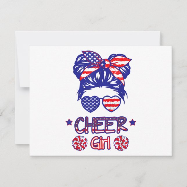 American Flagga Cheer Girl 4:e juli USA Patriotic  (Framsida)