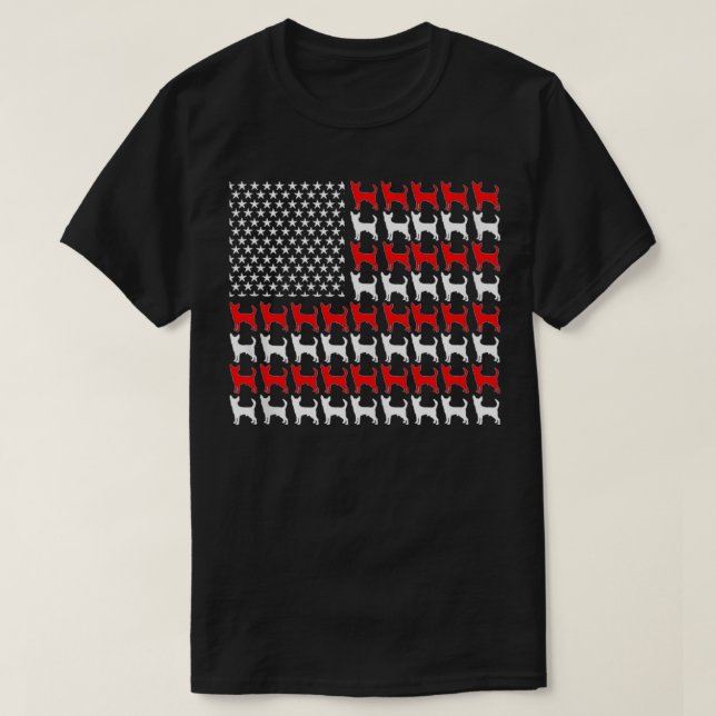 American Flagga Chihuahua Patriotic 4:e juli Chih T Shirt (Design framsida)