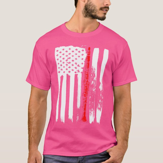 American Flagga Clarinet Tshirt Flute Musician Inr T Shirt (Framsida)