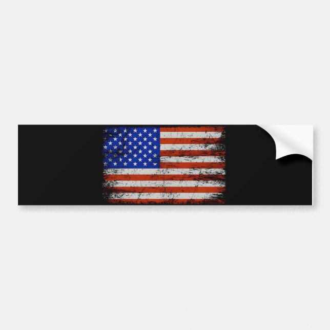 American Flagga Classic Bumper Sticker Bildekal (Framsidan)
