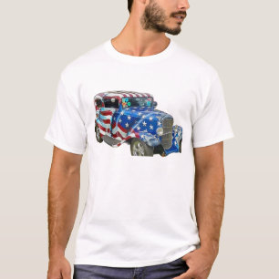 American Flagga Classic Car T Shirt