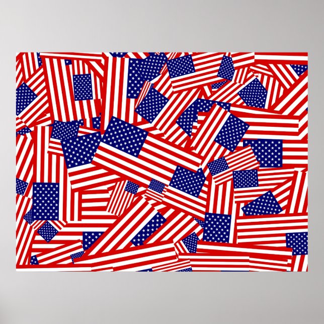 American Flagga Collage Poster (Framsidan)