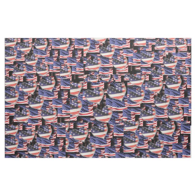 American Flagga Collage Tyg (Fat Quarter)