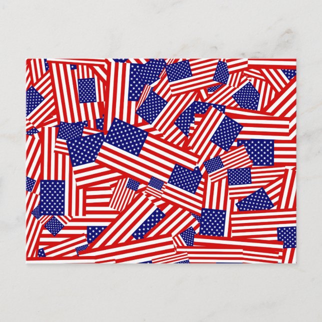 American Flagga Collage Vykort (Framsida)