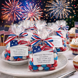 American Flagga Company Namn Fyrkantigt Klistermärke