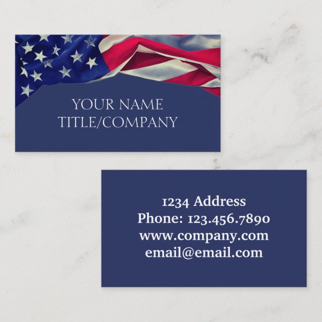 American Flagga Company Namn Visitkort (Fram/baksida)