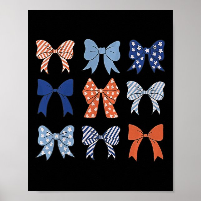 American Flagga Coquette Bow and Rosett band US Fl Poster (Framsidan)