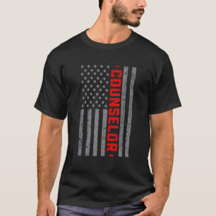 American Flagga Counselor US Flagga Vintage För ma T Shirt