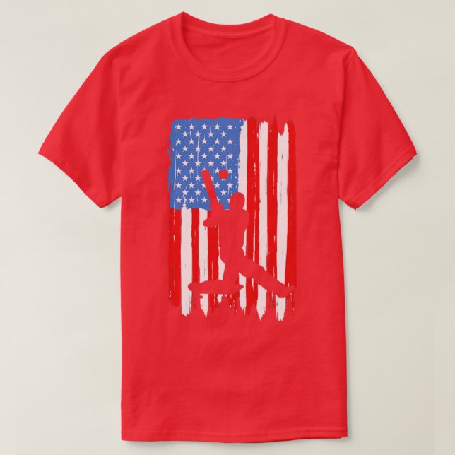 American Flagga Cricket T Shirt (Design framsida)