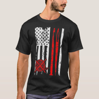 American Flagga Crotcheting Gift Patriotic Sewing T Shirt