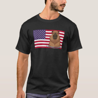 American Flagga Cute Capybara Rodent T Shirt