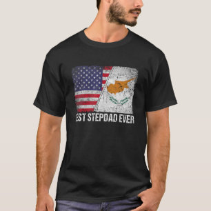 American Flagga & Cyprus Flagga Best Stepdad Aldri T Shirt