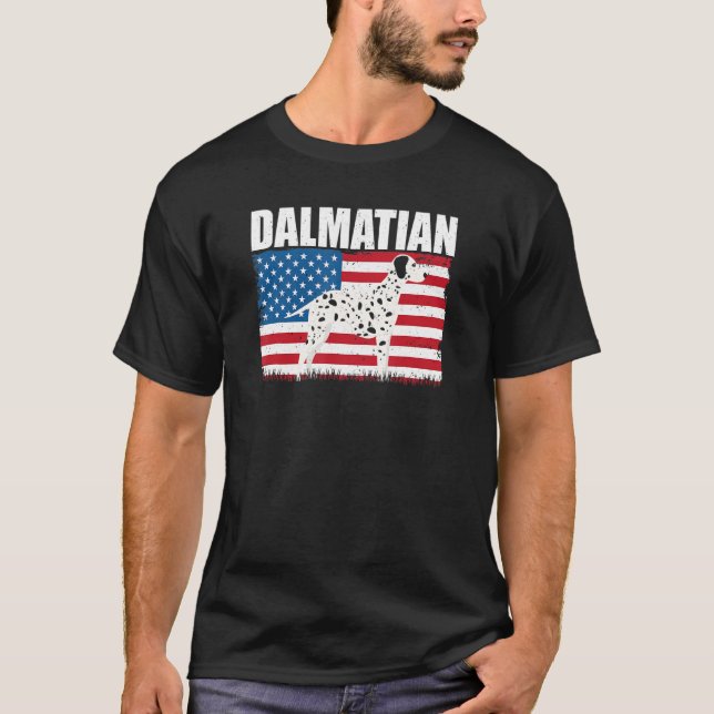 American Flagga Dalmatien T Shirt (Framsida)