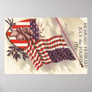 American Flagga Dam Liberty Shield Poster
