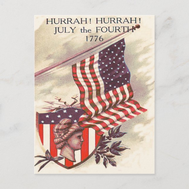 American Flagga Dam Liberty Shield Vykort (Framsida)