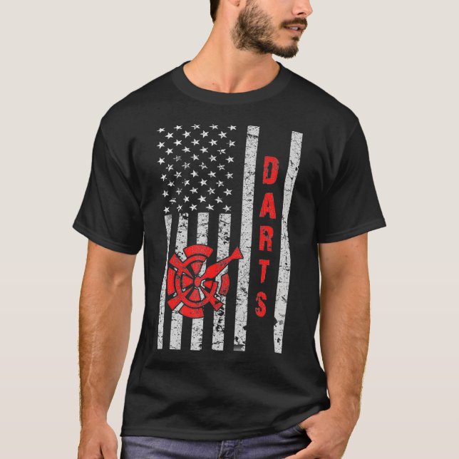 American Flagga Darts Gift T Shirt (Framsida)