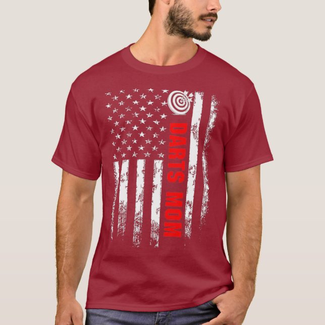 American Flagga Darts Mamma Backside T Shirt (Framsida)