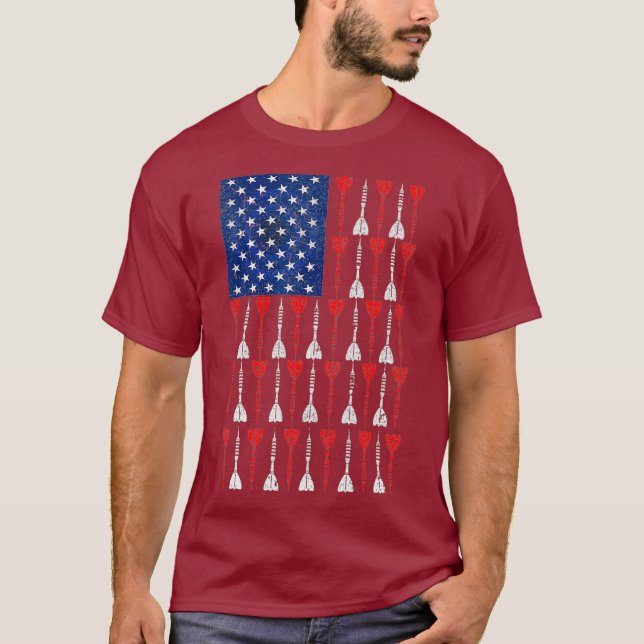 American Flagga Darts Vintage T Shirt (Framsida)