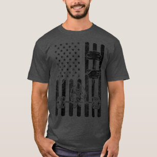 American Flagga Deadlift Workout Gym Fitness Eerci T Shirt