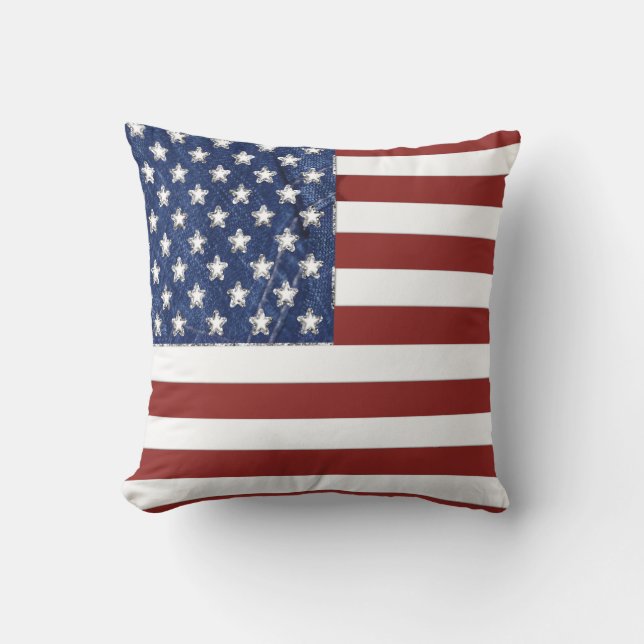 American Flagga Decorative Pillow Kudde (Framsida)