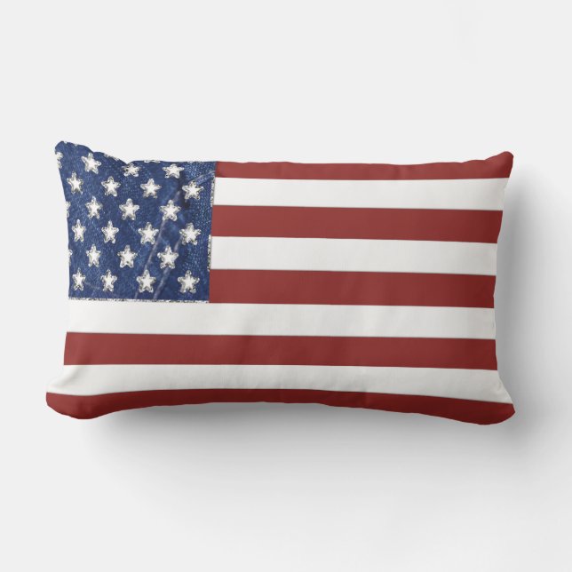 American Flagga Decorative Pillow Lumbarkudde (Framsida)