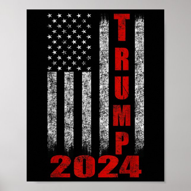 American Flagga Design Trump 2024 Poster (Framsidan)