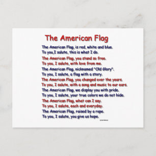 American Flagga Dikt vykort